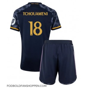 Real Madrid Aurelien Tchouameni #18 Udebanetrøje Børn 2023-24 Kortærmet (+ Korte bukser)